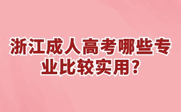 浙江省成考哪些专业比较实用?