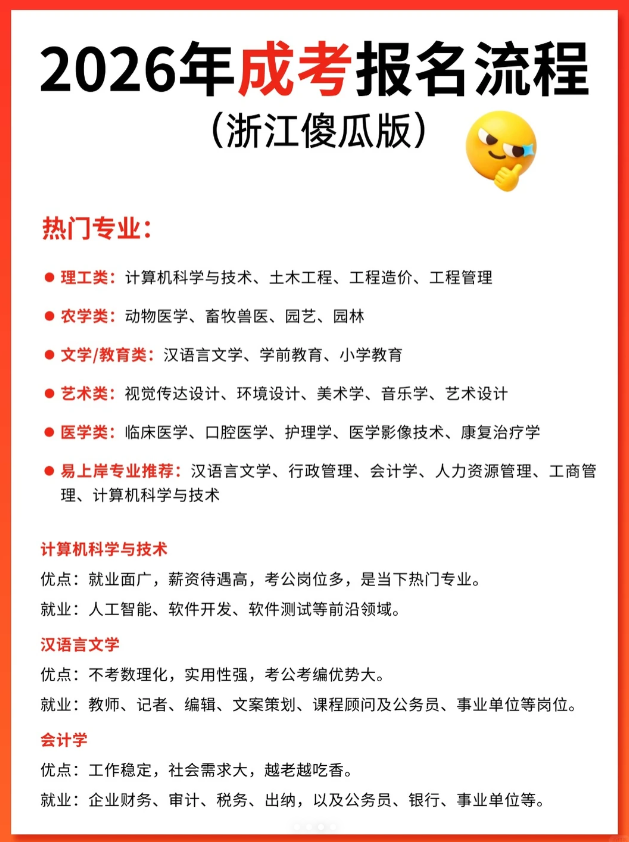浙江省2026年成人高考报名保姆级教程