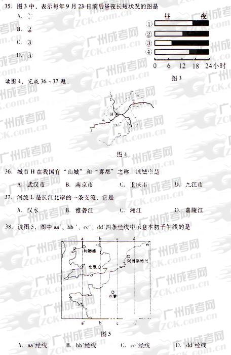 成人高考2009年统一考试物理、化学试题(图5)